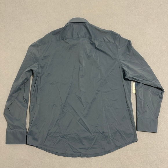 UNTUCKit Gironde Nylon Elastane Relaxed Fit Dress Shirt Blue Mens Size Large - Picture 2 of 10